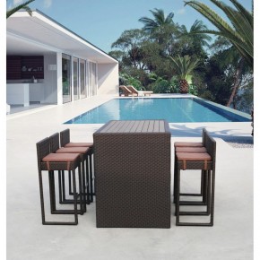 Барный комплект плетеной мебели T390AD/Y390A-W63_6Pcs Brown в Губахе - gubaha.mebel-74.com | фото