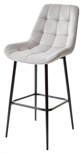 Барный стул ХОФМАН, цвет H-09 Светло-серый, велюр / черный каркас М-City в Губахе - gubaha.mebel-74.com | фото