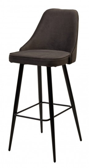 Барный стул NEPAL-BAR ГРАФИТ #14, велюр/ черный каркас (H=78cm) М-City в Губахе - gubaha.mebel-74.com | фото