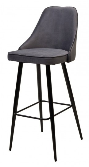 Барный стул NEPAL-BAR СЕРЫЙ #27, велюр/ черный каркас (H=78cm) М-City в Губахе - gubaha.mebel-74.com | фото