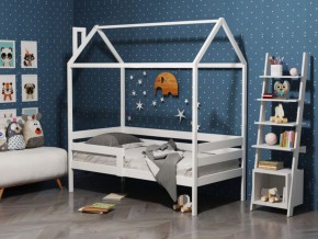 Детская кровать-домик из массива березы Соня-6 (800*1600) Белый/Лак в Губахе - gubaha.mebel-74.com | фото
