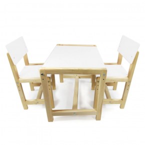Детский растущий комплект стол и два стула  Я САМ "Лофт" (Белый, Сосна) в Губахе - gubaha.mebel-74.com | фото