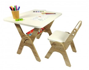 Детский растущий стол-парта и стул Я САМ "Умка" (Дуб/Серый) в Губахе - gubaha.mebel-74.com | фото