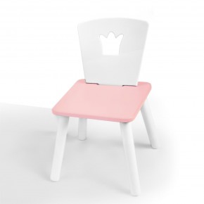 Детский стул Корона (Белый/Розовый/Белый) в Губахе - gubaha.mebel-74.com | фото
