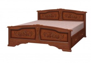 ЕЛЕНА Кровать из массива 1400 (Орех) с 2-мя ящиками в Губахе - gubaha.mebel-74.com | фото