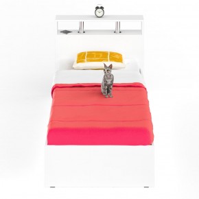 Камелия Кровать 0900, цвет белый, ШхГхВ 93,5х217х78,2 см., сп.м. 900х2000 мм., без матраса, основание есть в Губахе - gubaha.mebel-74.com | фото