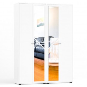 Камелия Шкаф 4-х створчатый, цвет белый, ШхГхВ 160х48х220 см., универсальная сборка, можно использовать как два отдельных шкафа в Губахе - gubaha.mebel-74.com | фото