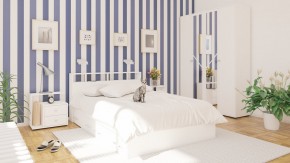 Камелия спальня № 7 Кровать 900 + Стол косметический + Зеркало + Комод, цвет белый, сп.м. 900х2000 мм., б/м, основание есть в Губахе - gubaha.mebel-74.com | фото