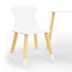 Комплект детской мебели стол и два стула Мишутка (Белый/Белый/Береза) в Губахе - gubaha.mebel-74.com | фото