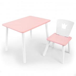Комплект детской мебели стол и стул Корона (Розовый/Розовый/Белый) в Губахе - gubaha.mebel-74.com | фото