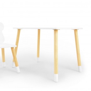 Комплект детской мебели стол и стул Мишутка (Белый/Белый/Береза) в Губахе - gubaha.mebel-74.com | фото
