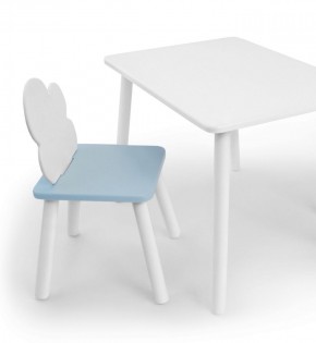 Комплект детской мебели стол и стул Облачко (Белый/Голубой/Белый) в Губахе - gubaha.mebel-74.com | фото
