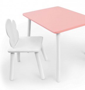 Комплект детской мебели стол и стул Облачко (Розывый/Белый/Белый) в Губахе - gubaha.mebel-74.com | фото