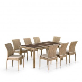 Комплект плетеной мебели T365/Y380B-W65 Light Brown (8+1) в Губахе - gubaha.mebel-74.com | фото
