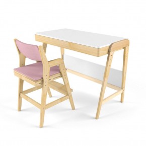 Комплект растущий стол и стул с чехлом 38 попугаев «Вуди» (Белый, Береза, Розовый) в Губахе - gubaha.mebel-74.com | фото
