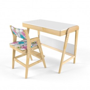 Комплект растущий стол и стул с чехлом 38 попугаев «Вуди» (Белый, Без покрытия, Мечта) в Губахе - gubaha.mebel-74.com | фото