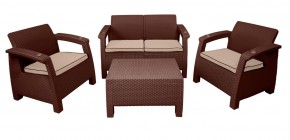 Комплект уличной мебели Yalta Premium Terrace Set (Ялта) шоколадый (+подушки под спину) в Губахе - gubaha.mebel-74.com | фото