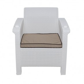 Комплект уличной мебели Yalta Premium Terrace Triple Set (Ялта) белый (+подушки под спину) в Губахе - gubaha.mebel-74.com | фото