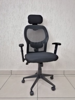 Кресло Barneo K-128 для персонала (черная ткань черная сетка) в Губахе - gubaha.mebel-74.com | фото