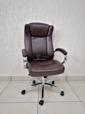 Кресло Barneo K-45 для руководителя (коричневая экокожа) в Губахе - gubaha.mebel-74.com | фото