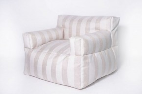 Кресло бескаркасное Уют полоса (Молочный) в Губахе - gubaha.mebel-74.com | фото