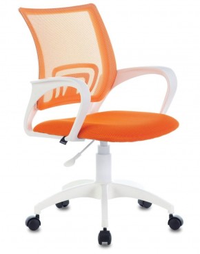 Кресло BRABIX "Fly MG-396W", пластик белый, сетка, оранжевое, 532401, MG-396W_532401 в Губахе - gubaha.mebel-74.com | фото