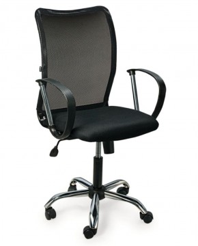 Кресло BRABIX "Spring MG-308" (хром, ткань черная) 531403 в Губахе - gubaha.mebel-74.com | фото