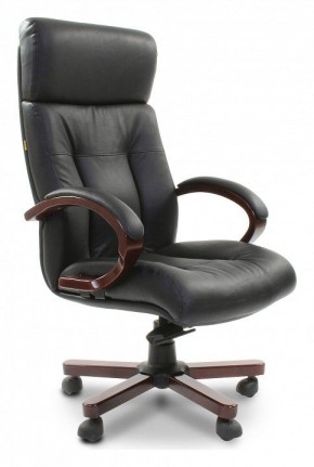 Кресло для руководителя Chairman 421 черный/орех темный, черный в Губахе - gubaha.mebel-74.com | фото