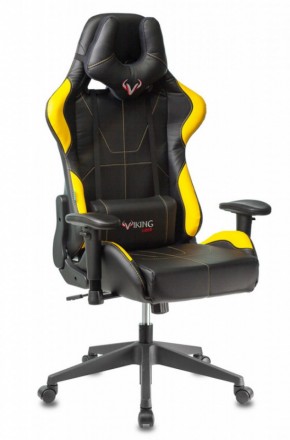 Кресло игровое Бюрократ VIKING 5 AERO YELLOW черный/желтый в Губахе - gubaha.mebel-74.com | фото