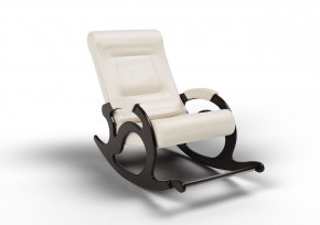 Кресло-качалка Тироль 12-К-КР (экокожа/венге) КРЕМ в Губахе - gubaha.mebel-74.com | фото