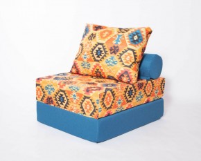 Кресло-кровать-пуф бескаркасное Прайм (мехико желтый-морская волна) в Губахе - gubaha.mebel-74.com | фото
