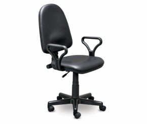 Кресло офисное Престиж+ (черный кожзам PV-1) г/п 140/ПВМ/ гольф в Губахе - gubaha.mebel-74.com | фото