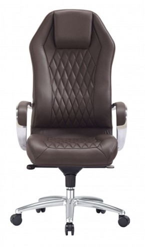 Кресло руководителя Бюрократ _AURA/BROWN коричневый в Губахе - gubaha.mebel-74.com | фото