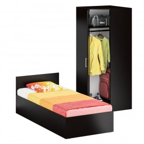 Кровать 0900 + Шкаф угловой Стандарт, цвет венге, ШхГхВ 93,5х203,5х70 + 81,2х81,2х200см., сп.м. 900х2000 мм., без матраса, основание есть в Губахе - gubaha.mebel-74.com | фото