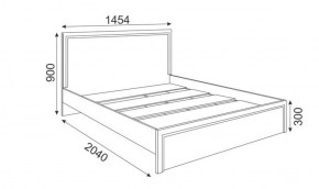 Кровать 1.4 М16 Стандарт с настилом Беатрис (Орех гепланкт) в Губахе - gubaha.mebel-74.com | фото
