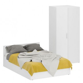 Кровать 1400 + Шкаф угловой Стандарт, цвет белый, ШхГхВ 143,5х203,5х70 + 81,2х81,2х200см., сп.м. 1400х2000 мм., без матраса, основание есть в Губахе - gubaha.mebel-74.com | фото