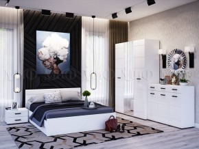 НЭНСИ NEW Кровать 1,4 м (Белый глянец холодный/Белый) в Губахе - gubaha.mebel-74.com | фото