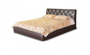 Кровать 1600 Флоренция в к/з "Классик 307 коричневый" (серия Норма) + основание + опоры в Губахе - gubaha.mebel-74.com | фото