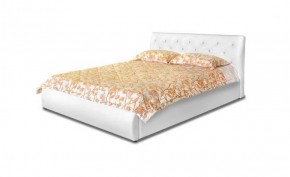 Кровать 1600 Флоренция в к/з "Классик 550 белый" (серия Норма) + основание + опоры в Губахе - gubaha.mebel-74.com | фото
