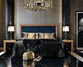Кровать 2-х спальная (1,6 м) Тиффани Premium черная/золото с мягким элементом (Антрацит) с подъемным механизмомарт (ТФКР-3[3](П) в Губахе - gubaha.mebel-74.com | фото