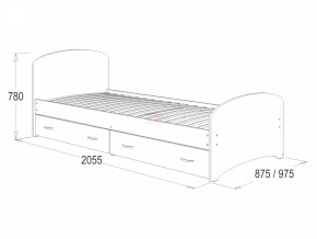 Кровать-6 одинарная с 2-мя ящиками (800*2000) в Губахе - gubaha.mebel-74.com | фото