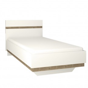 Кровать 90/TYP 90, LINATE ,цвет белый/сонома трюфель в Губахе - gubaha.mebel-74.com | фото