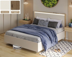 Кровать (Бело-серый U775 ST9/Дуб Галифакс Табак) 1600 в Губахе - gubaha.mebel-74.com | фото