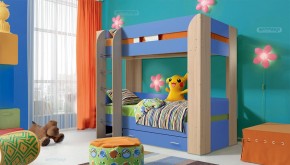 Кровать детская 2-х ярусная Юниор-6 с ящиком ЛДСП (800*1900) в Губахе - gubaha.mebel-74.com | фото