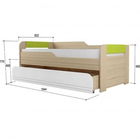 Кровать двухуровневая + подлокотники Стиль № 900.1 NEW (туя светлая/лайм) в Губахе - gubaha.mebel-74.com | фото