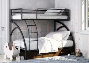Кровать двухъярусная "Виньола-2 Я" с ящиком Черный/Венге в Губахе - gubaha.mebel-74.com | фото
