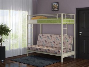 Кровать двухъярусная с диваном "Мадлен" (Слоновая кость/Серый) в Губахе - gubaha.mebel-74.com | фото