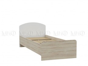МАРТИНА Кровать 800 с настилом ЛДСП (Белый глянец/дуб сонома) в Губахе - gubaha.mebel-74.com | фото