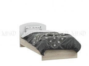 МАРТИНА Кровать 800 с настилом ЛДСП (Белый глянец/дуб сонома) в Губахе - gubaha.mebel-74.com | фото