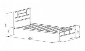 Кровать металлическая "Кадис 900х1900" Белый в Губахе - gubaha.mebel-74.com | фото